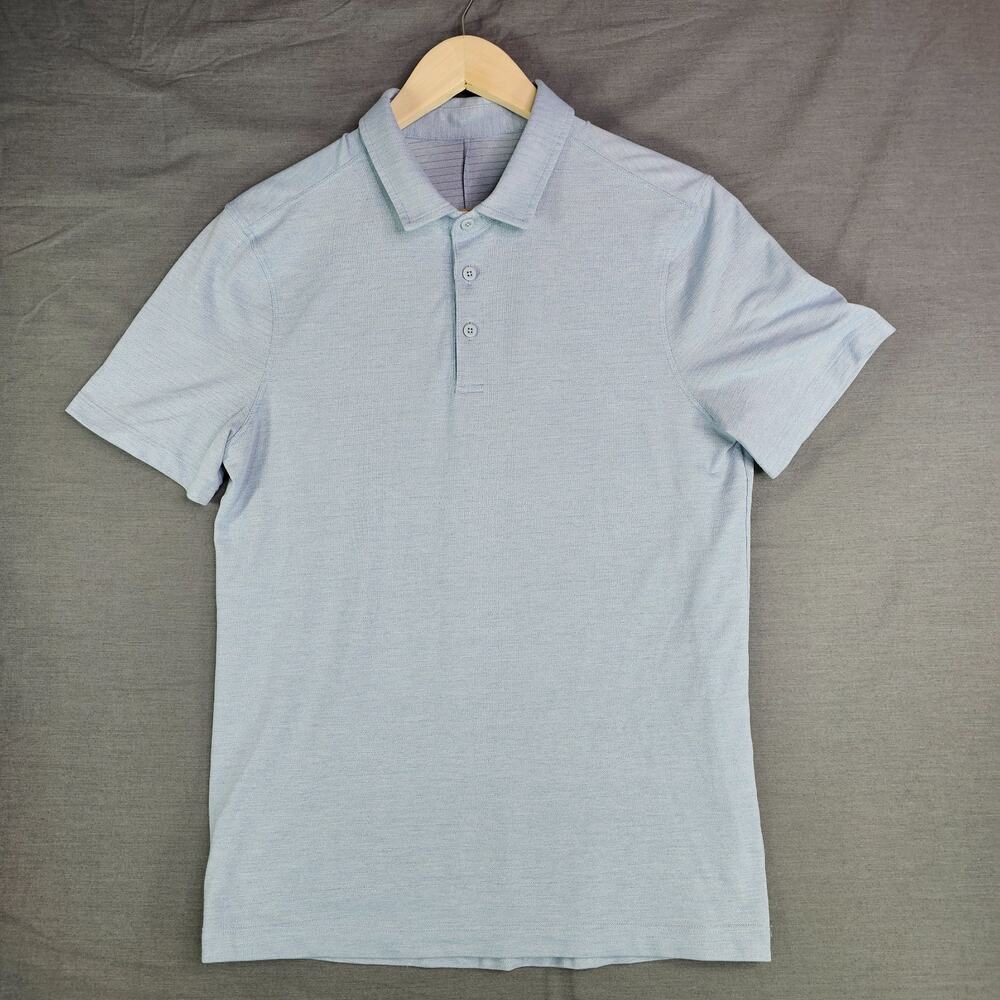Lululemon Polo 3 Button Heathered Light Blue Men's Small